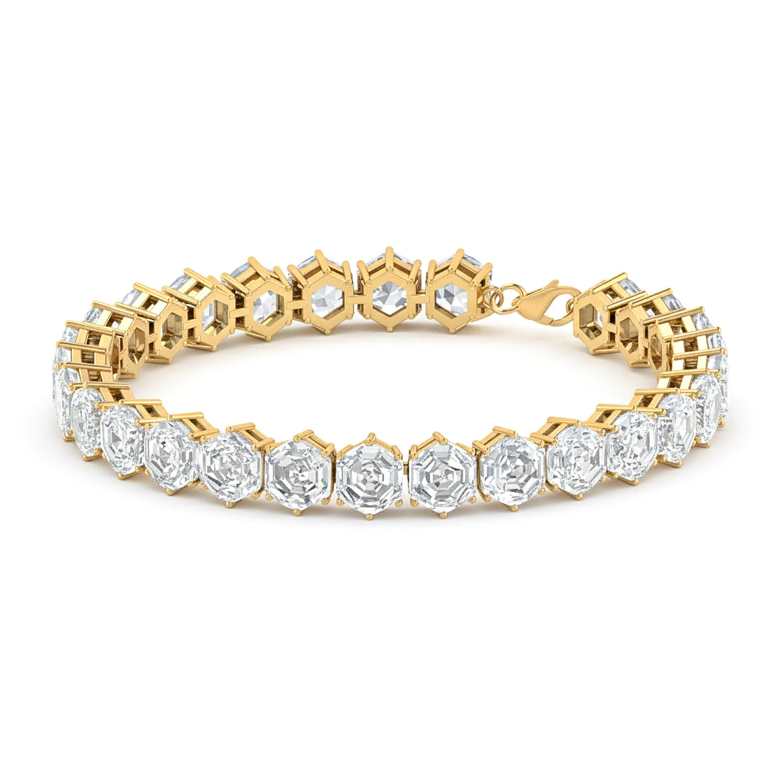 Moissanite Octagon Tennis Bracelet in 925 Sterling Silver5 MM 23.40-ct.