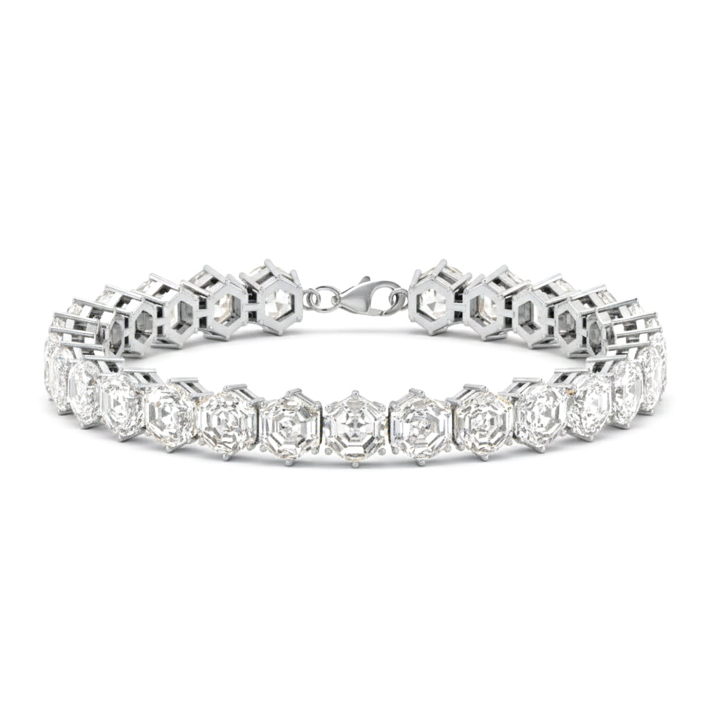 Moissanite Octagon Tennis Bracelet in 925 Sterling Silver5 MM 23.40-ct.