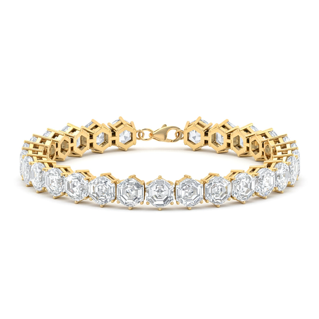 Moissanite bracelets octagon tennis sterling silver