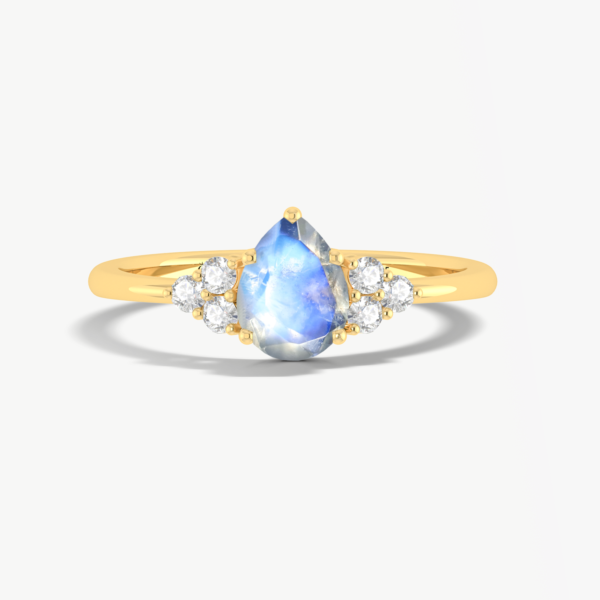 Pear Shape Moonstone with a beautiful small zircon ring