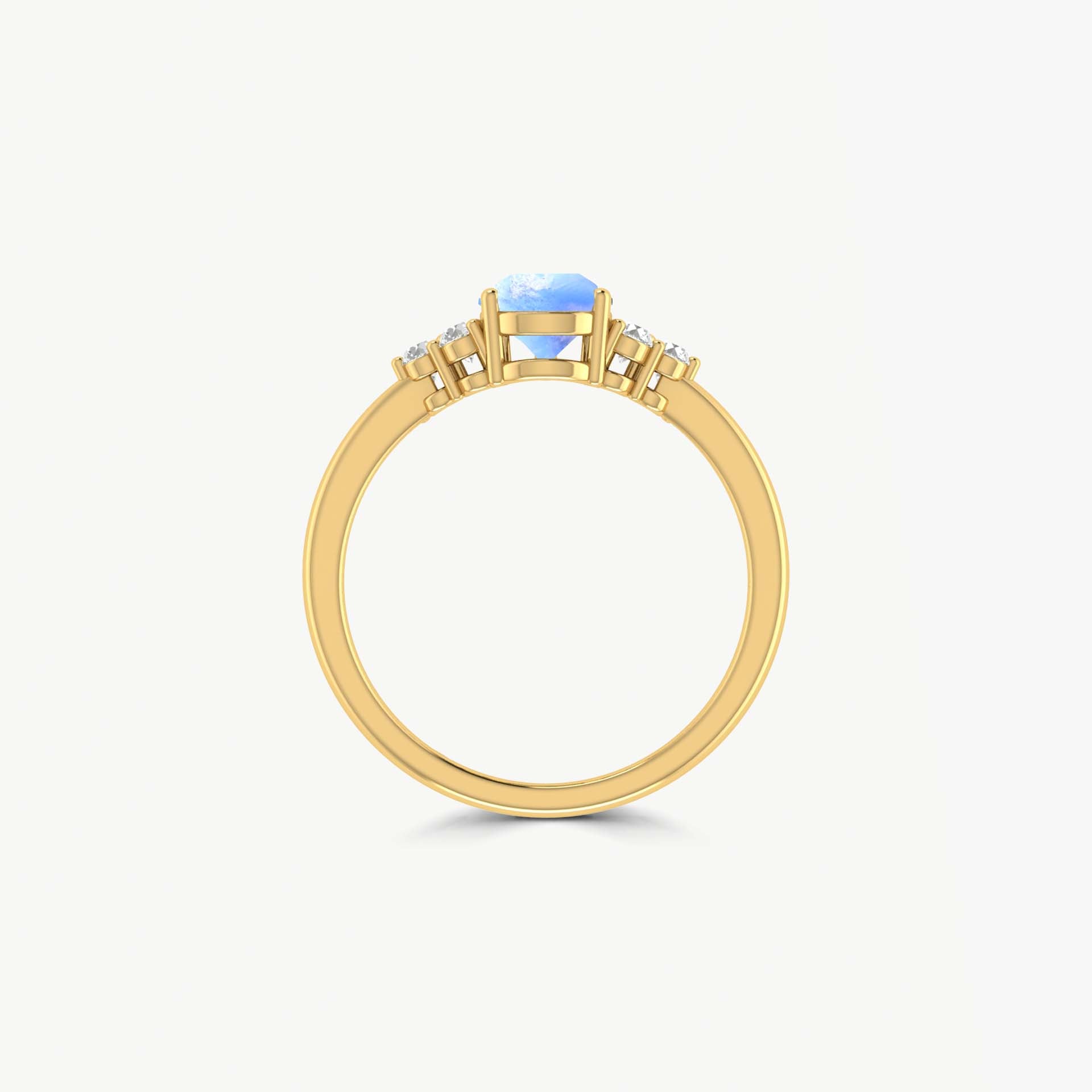 Pear Shape Moonstone with a beautiful small zircon ring