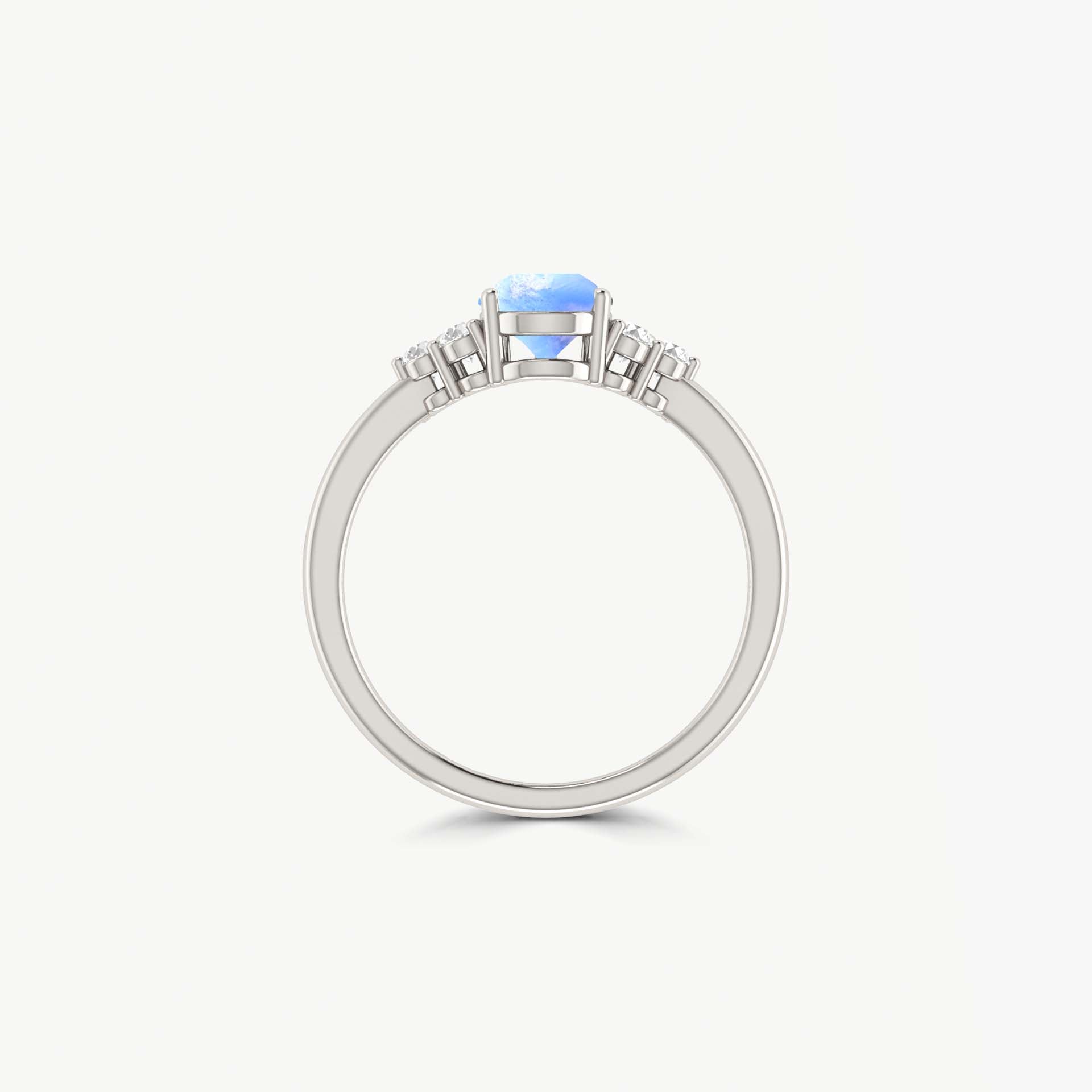 Pear Shape Moonstone with a beautiful small zircon ring