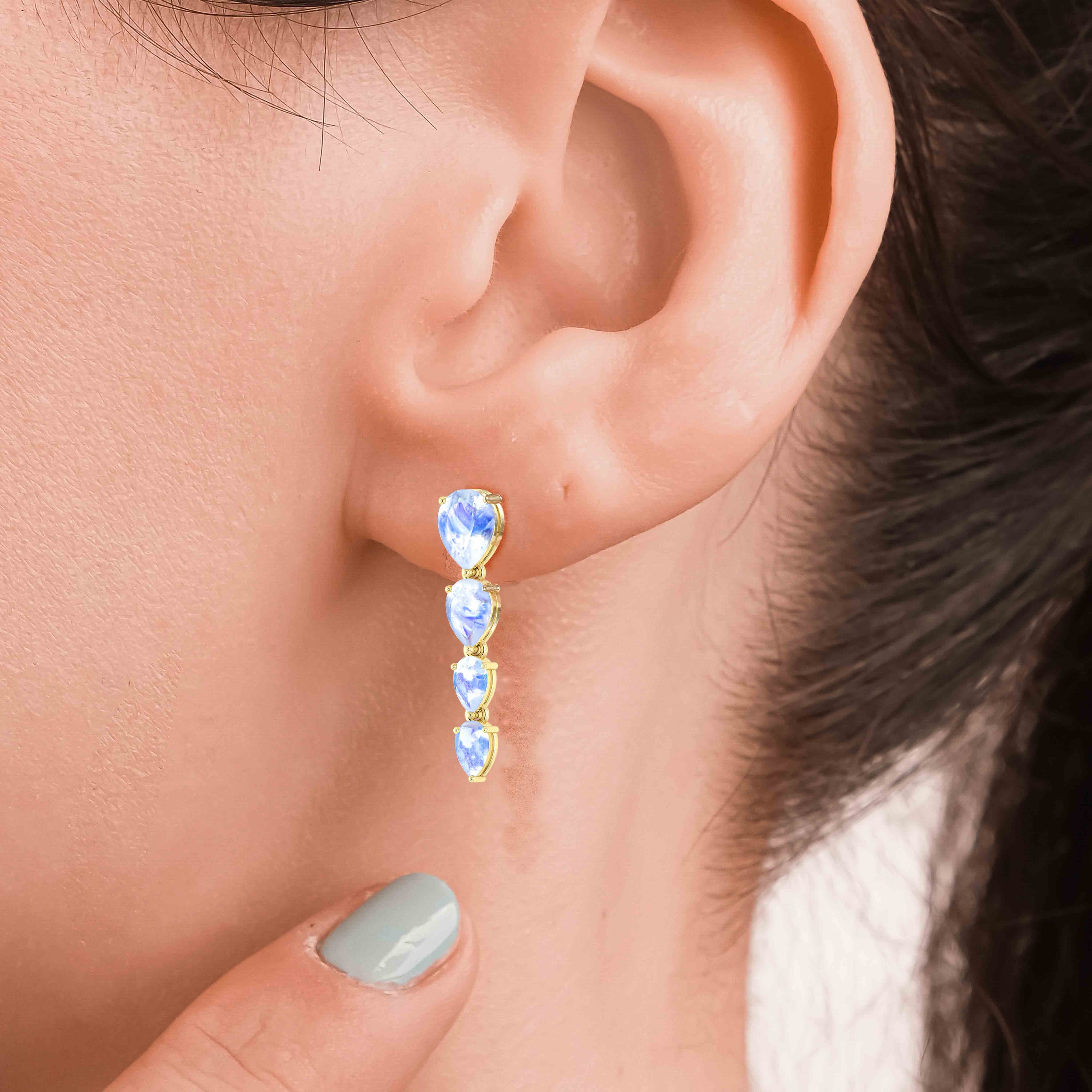 Rainbow Moonstone Earring