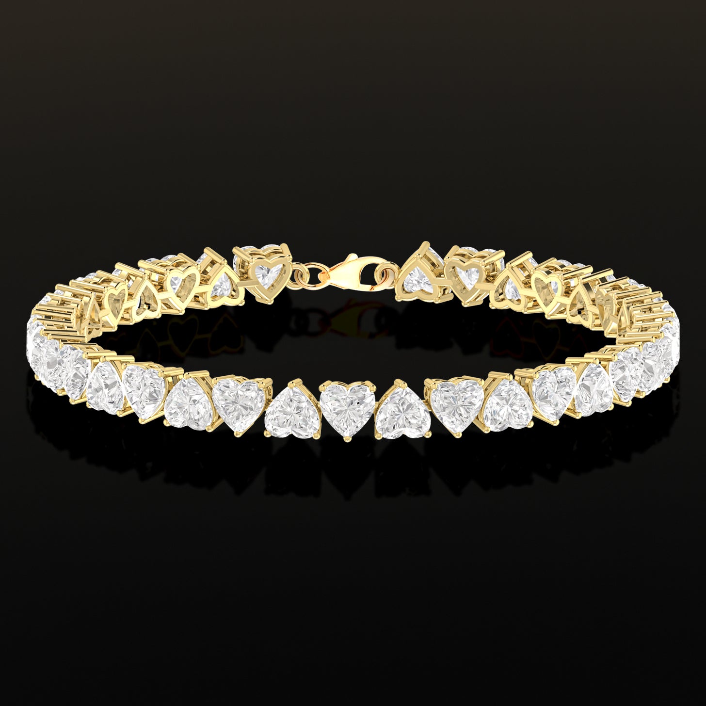 Mosissanite Heart Tennis Bracelet in 925 Sterling Silver 20.80 CT