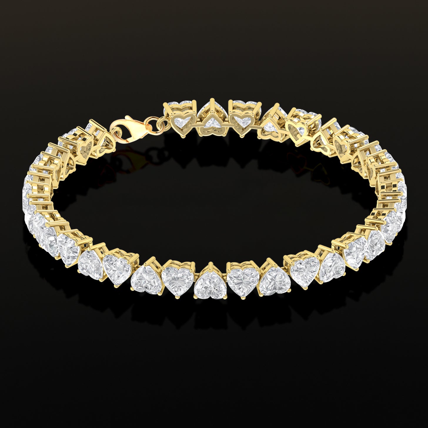 Mosissanite Heart Tennis Bracelet in 925 Sterling Silver 20.80 CT