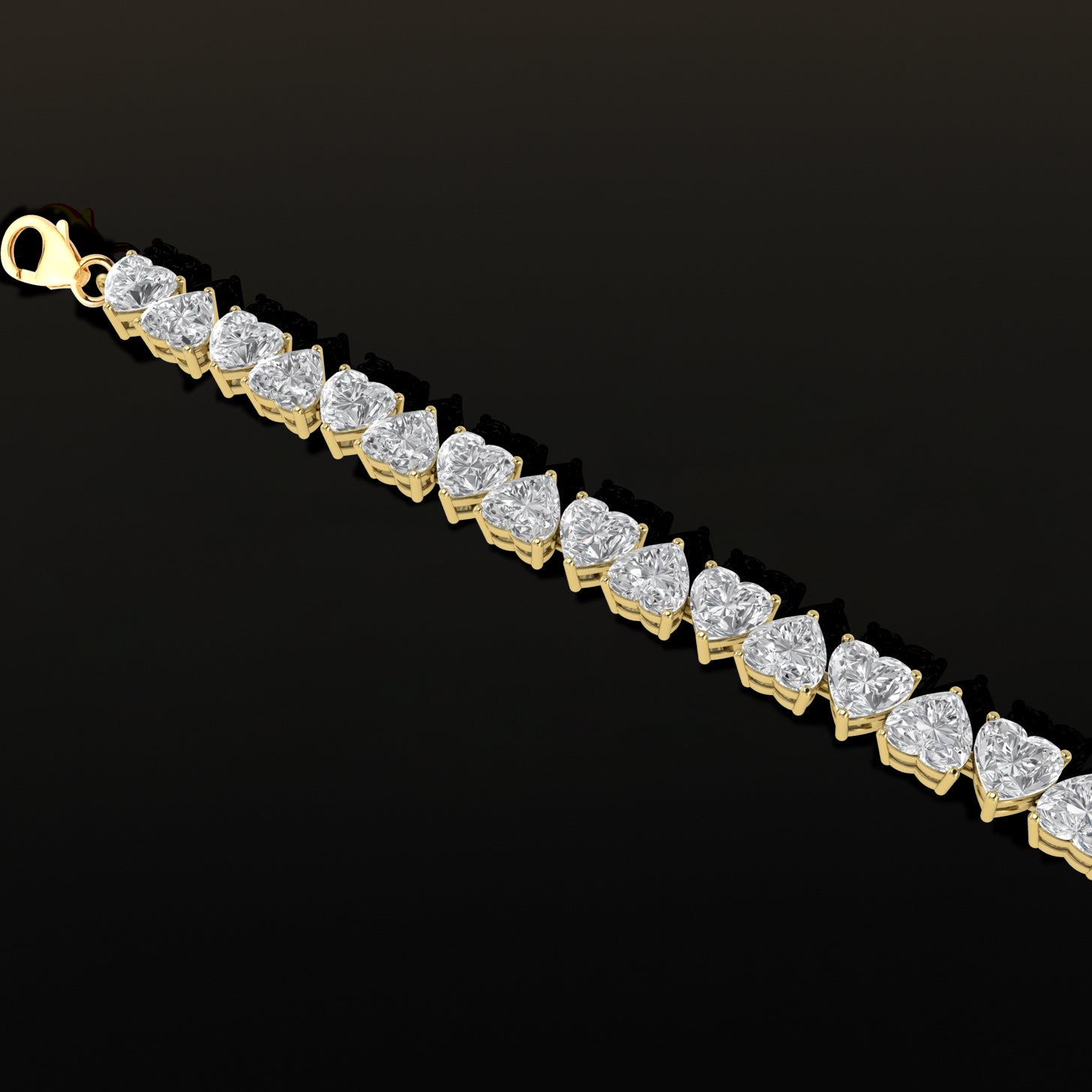 Mosissanite Heart Tennis Bracelet in 925 Sterling Silver 20.80 CT
