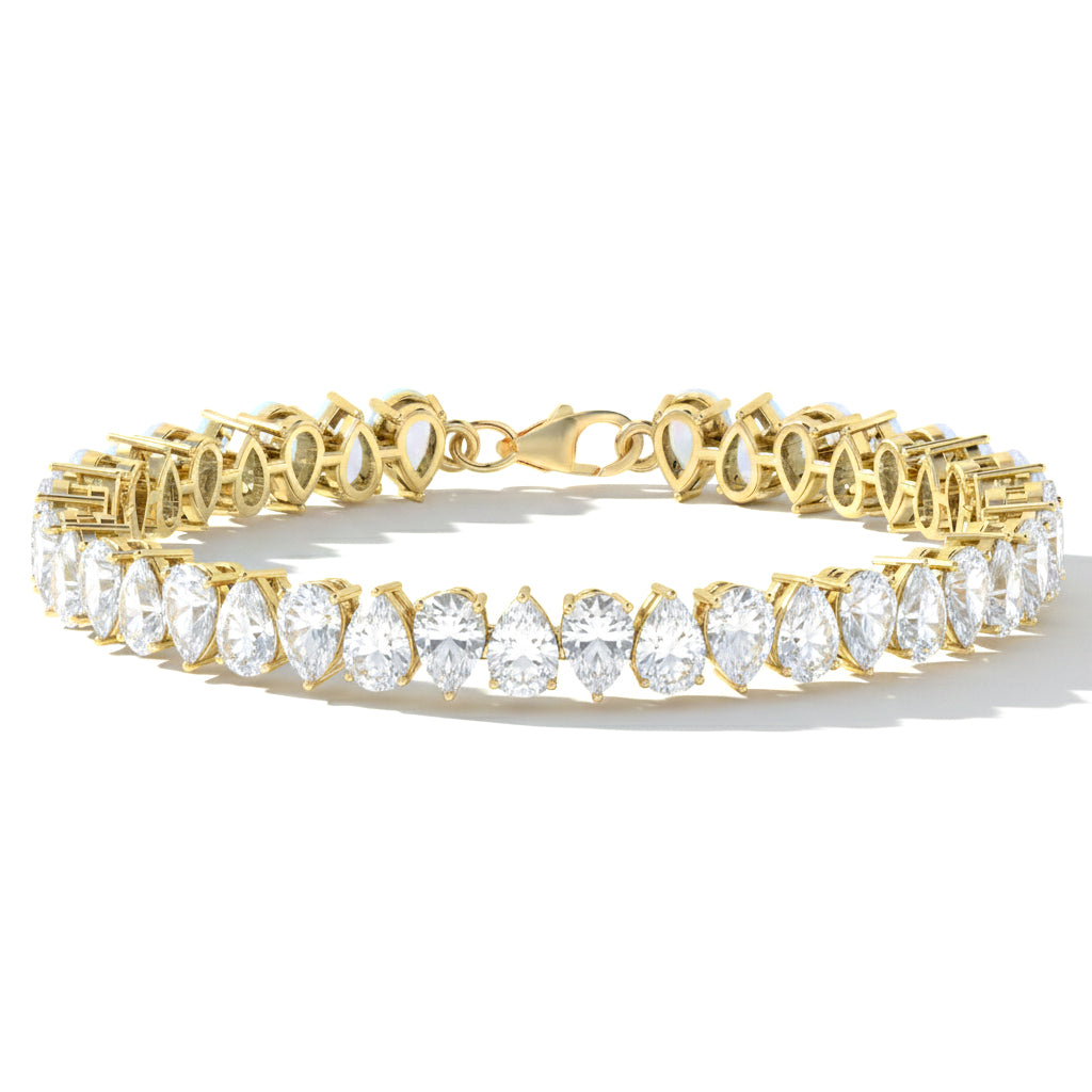 Moissanite bracelet pear tennis sterling silver design