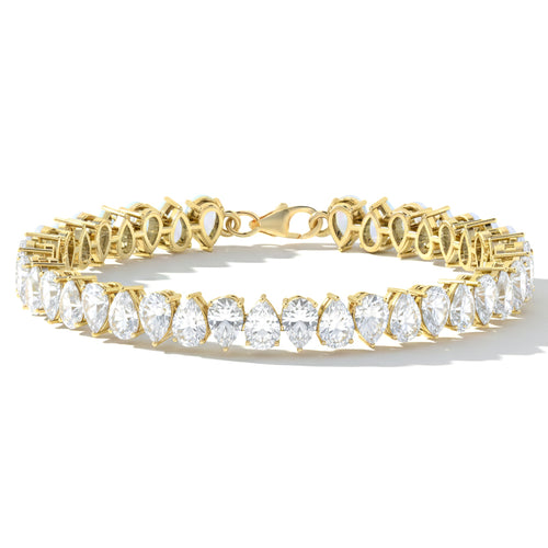 Mosissanite Pear Tennis Bracelet in 925 Sterling Silver 22 CT