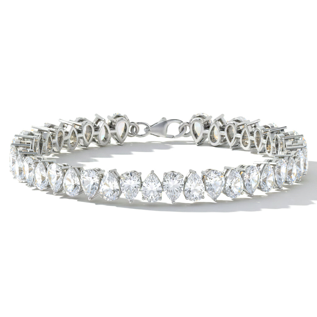 Women’s moissanite bracelet elegant pear cut style