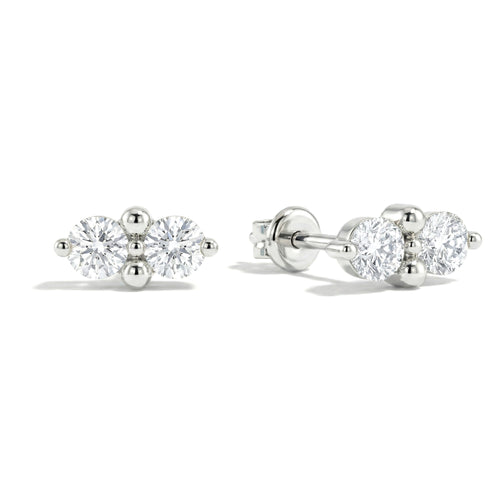Simulated Diamond Round Stud Earrings in 925 Sterling Silver 3 MM 1.20ct