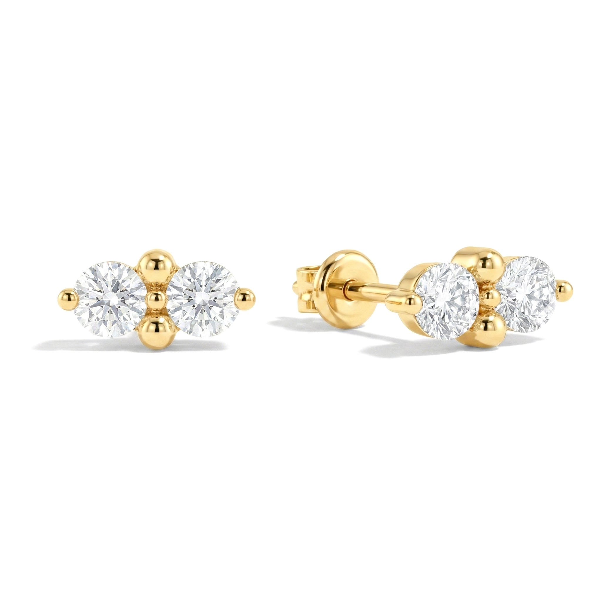 Simulated Diamond Round Stud Earrings in 925 Sterling Silver 3 MM 1.20ct