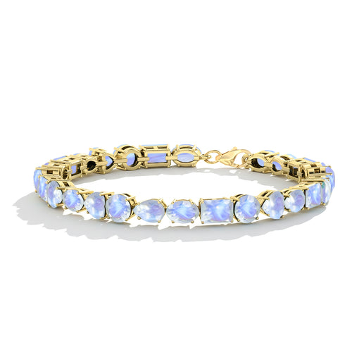 Moonstone Multi Shape Tennis Bracelet in 925 Sterling Silver 15.65 CT