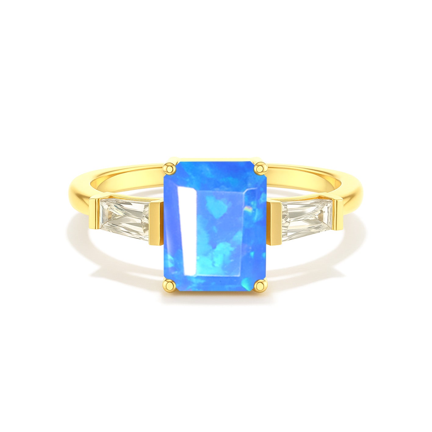 Blue Opal Hypoallergenic Statement Promise Wedding Ring