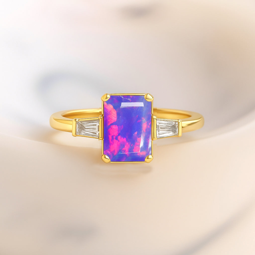 Lavender Opal Hypoallergenic Statement Promise Wedding Ring