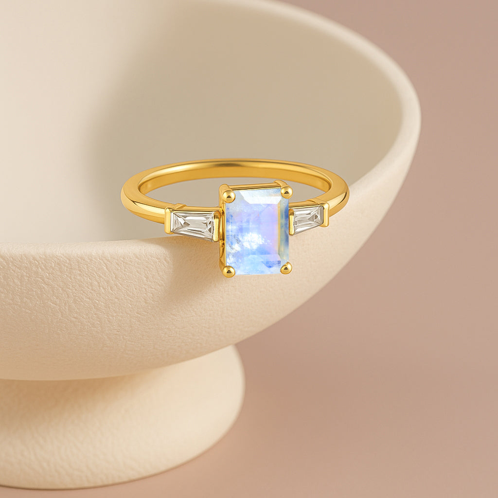 Moonstone Hypoallergenic Statement Promise Wedding Ring