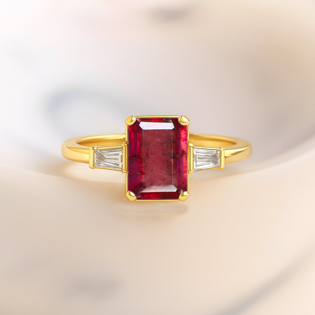 Ruby Hypoallergenic Statement Promise Wedding Ring
