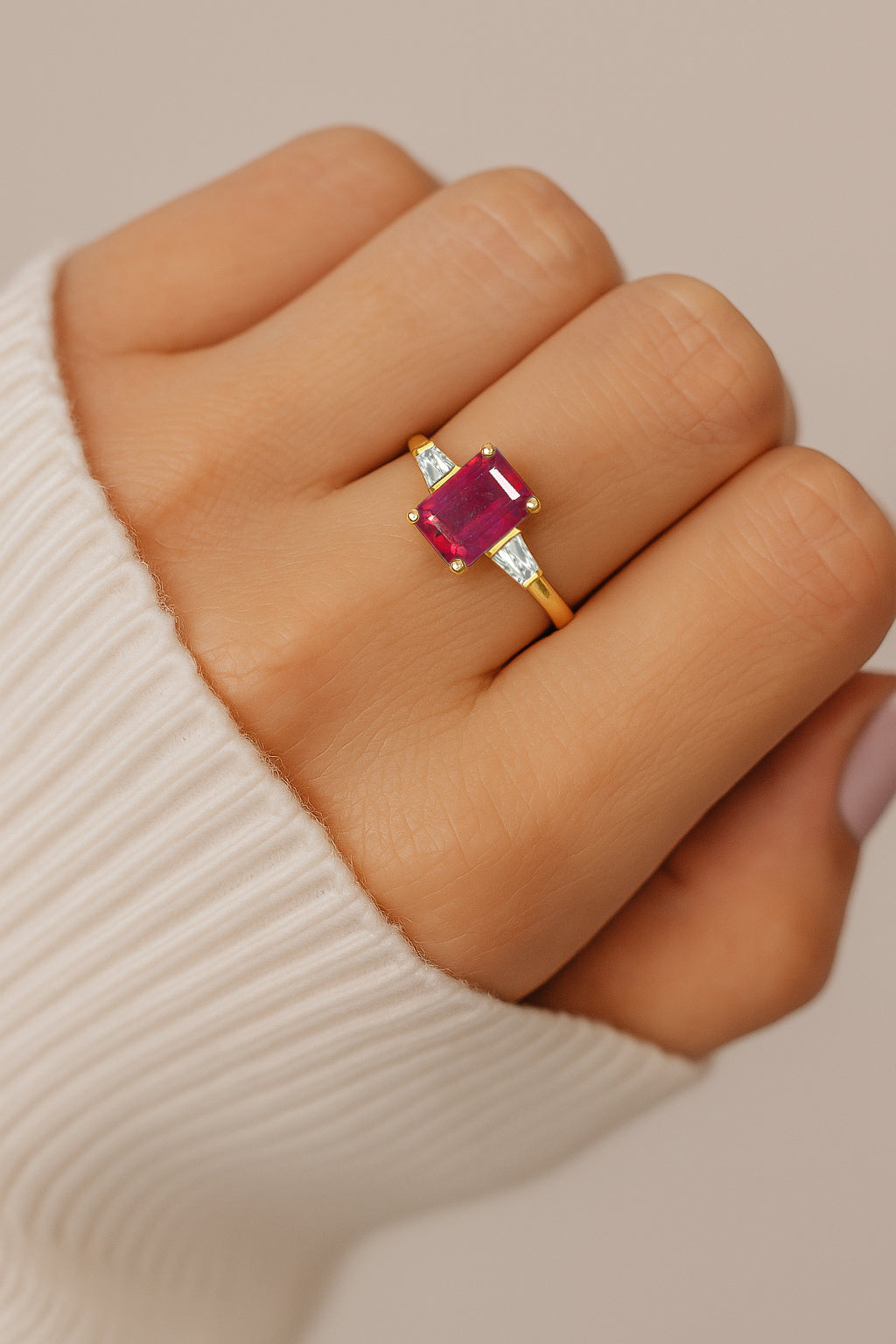 Ruby Hypoallergenic Statement Promise Wedding Ring