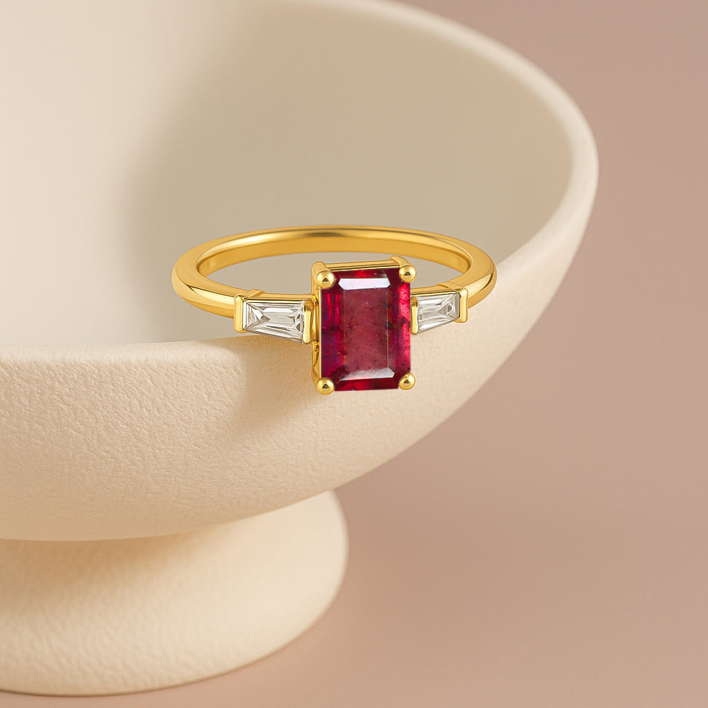 Ruby Hypoallergenic Statement Promise Wedding Ring