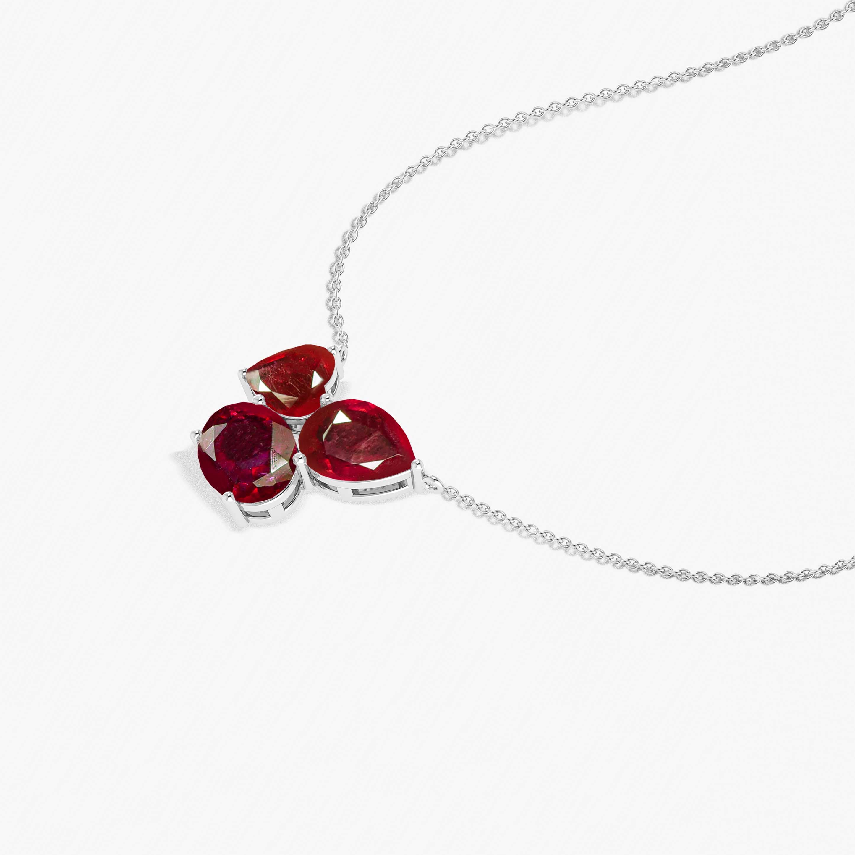 Multi Ruby Silver Pendant