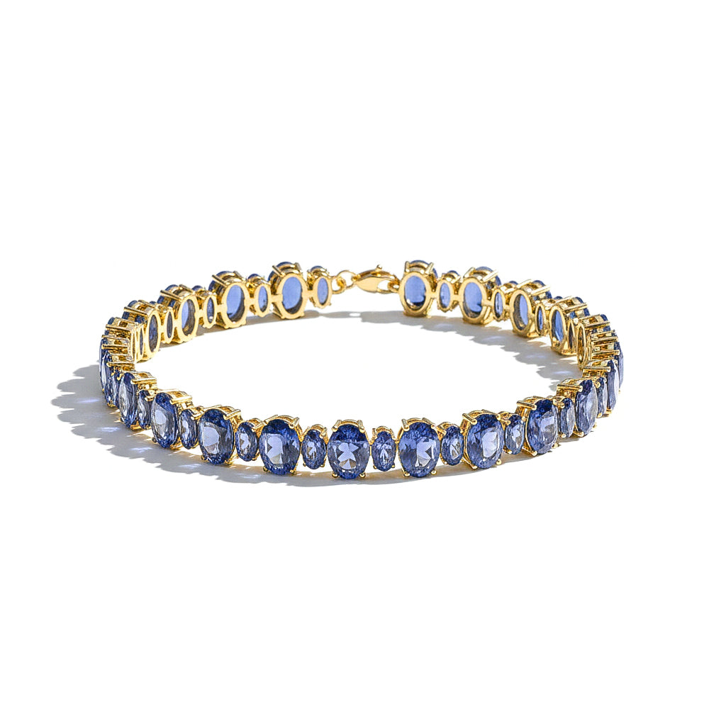Natural alexandrite jewelry oval tennis bracelet silver