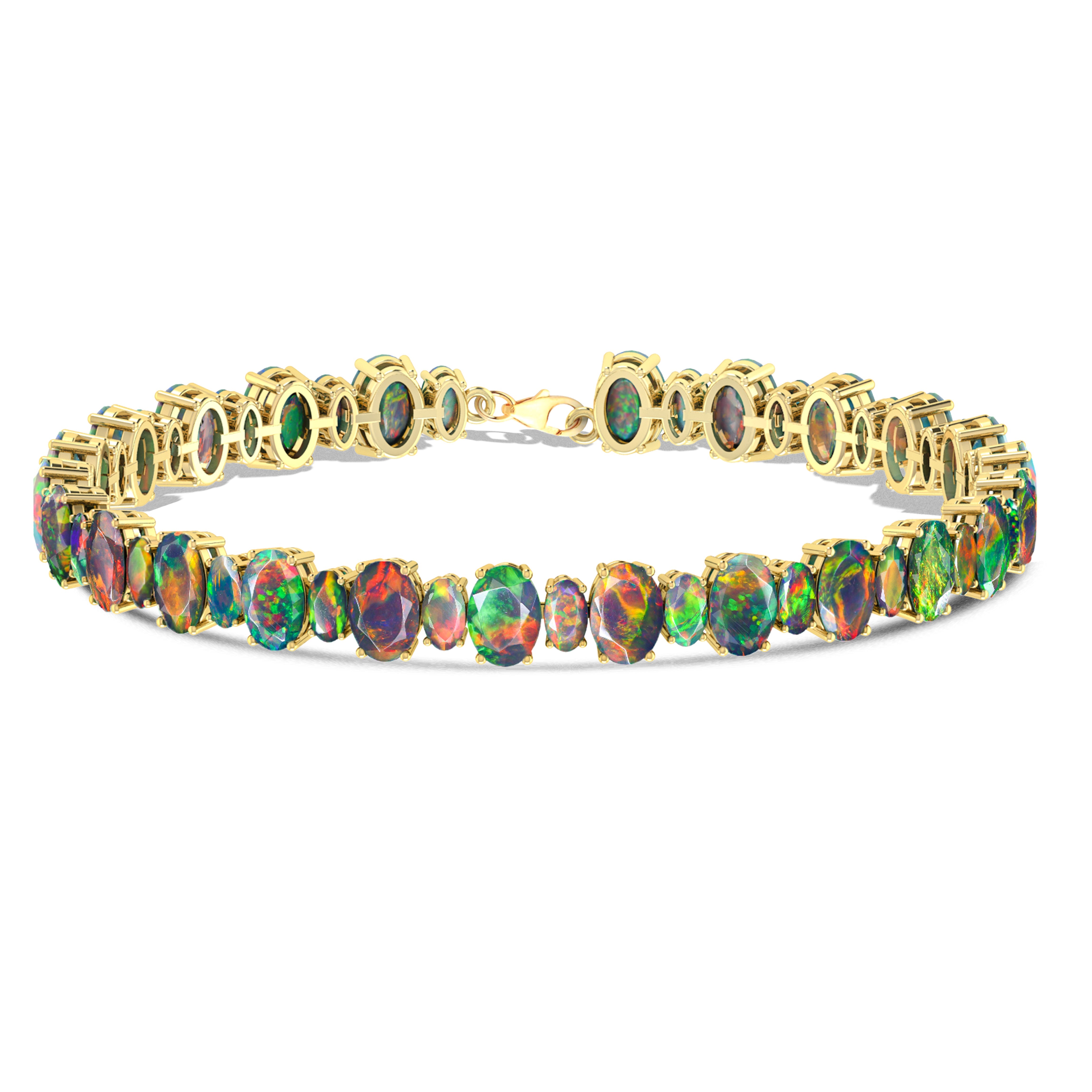gold opal tennis bracelet