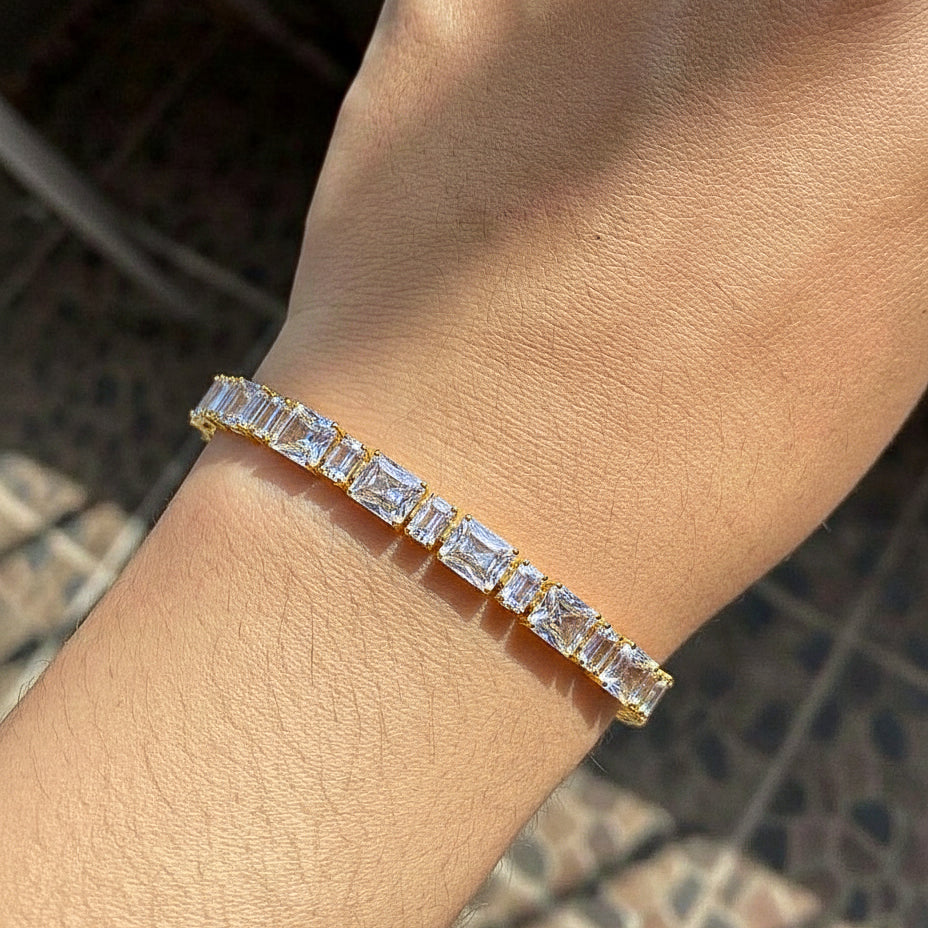Moissanite Octagon Tennis Bracelet in 925 Sterling Silver 7X5 MM 24.15ct