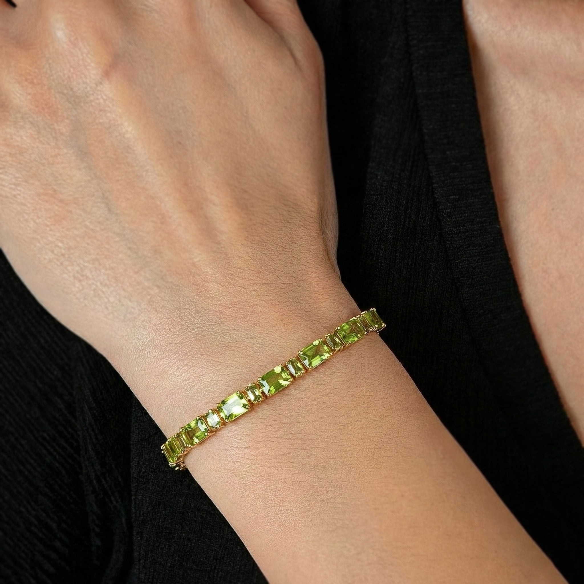 Genuine opal bracelet green gemstone elegance 
