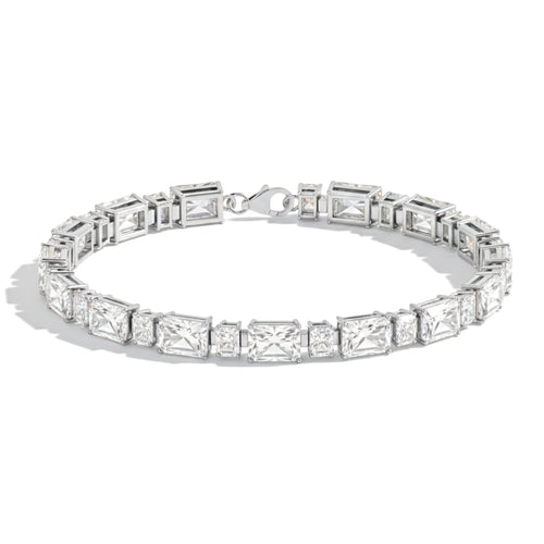 Moissanite Octagon Tennis Bracelet in 925 Sterling Silver 7X5 MM 24.15ct