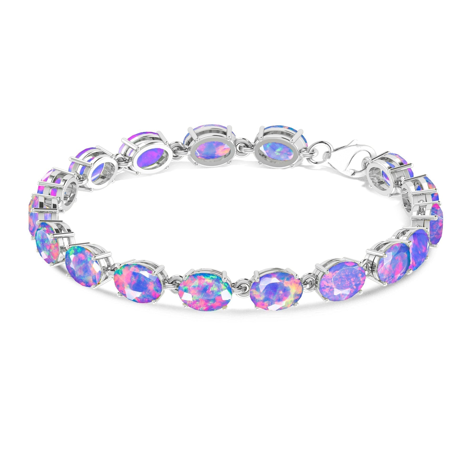 Lavender Opal Silver Bracelet