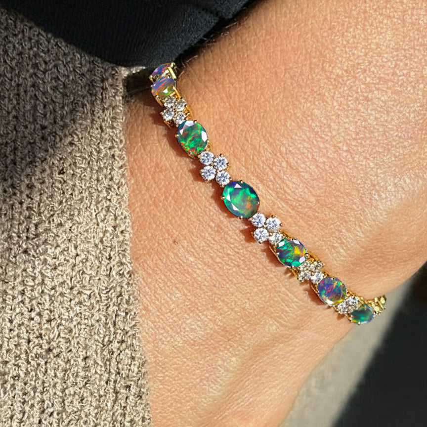Luxury Tennis Bracelet Black Opal 
