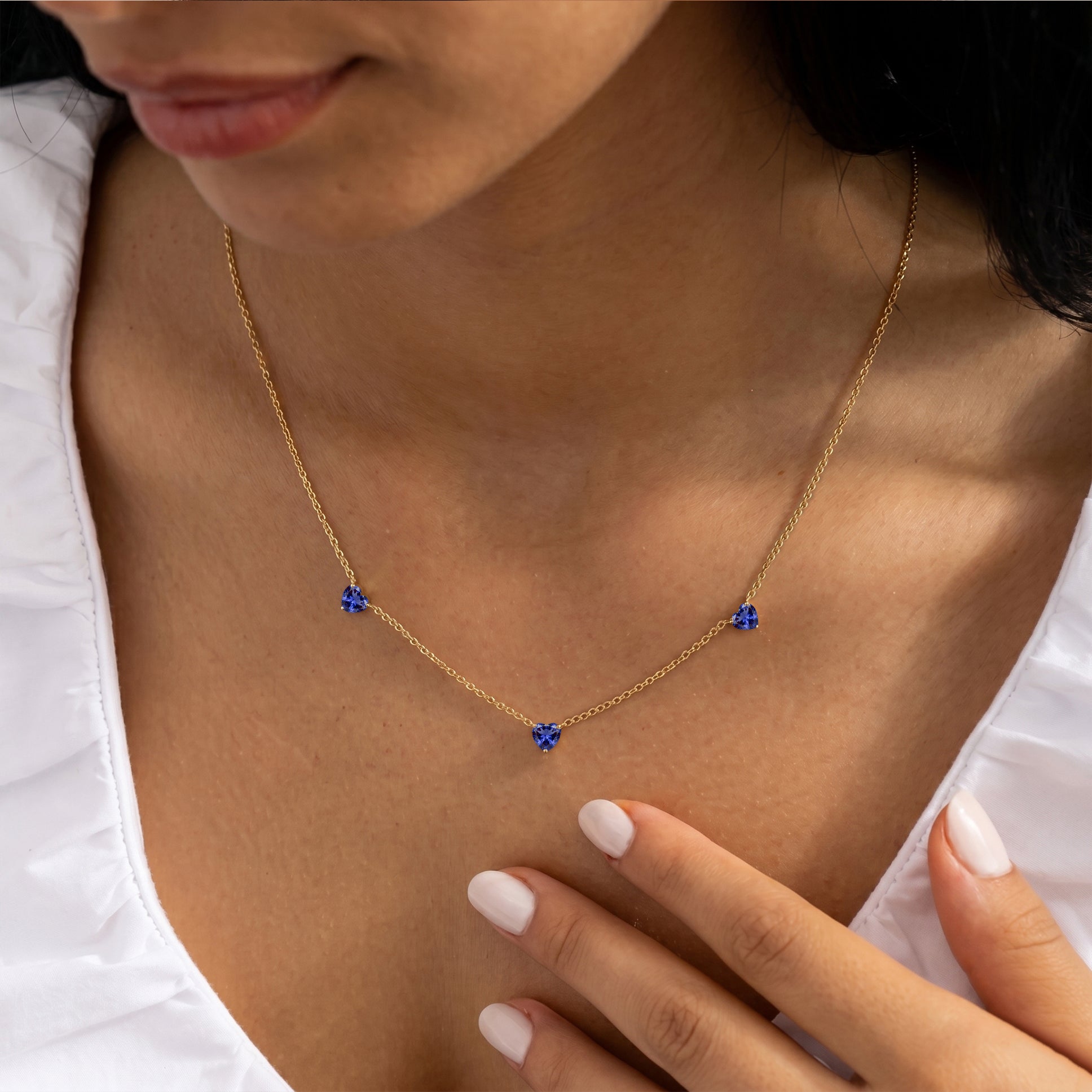 AAA Tanzanite Heart Necklace in 925 Sterling Silver