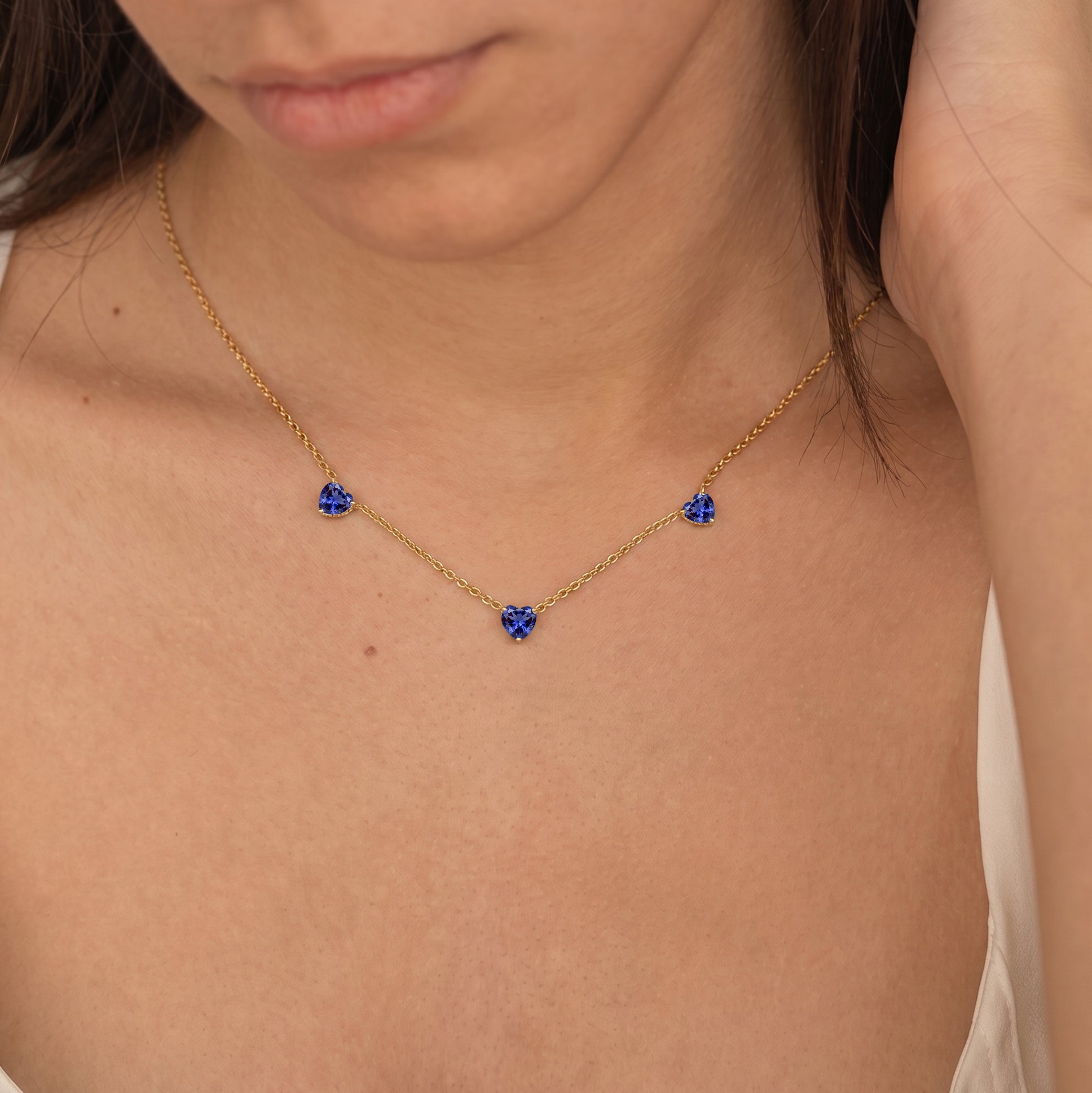 AAA Tanzanite Heart Necklace in 925 Sterling Silver