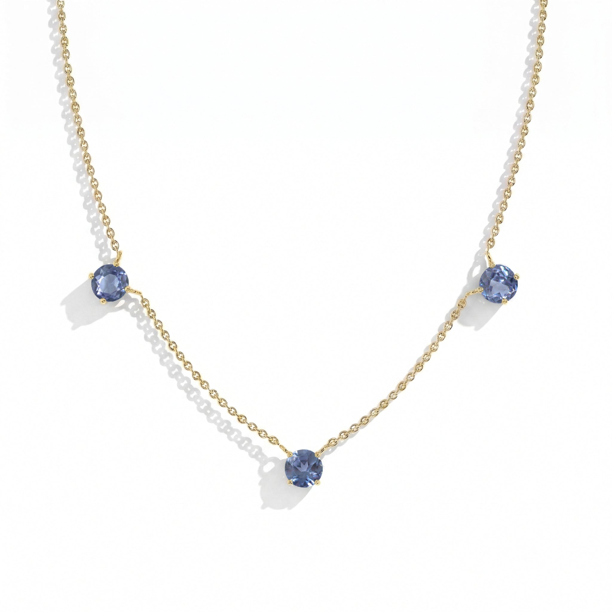 Color shifting Alexandrite necklace perfect for June birthday gemstone jewelry gifts.