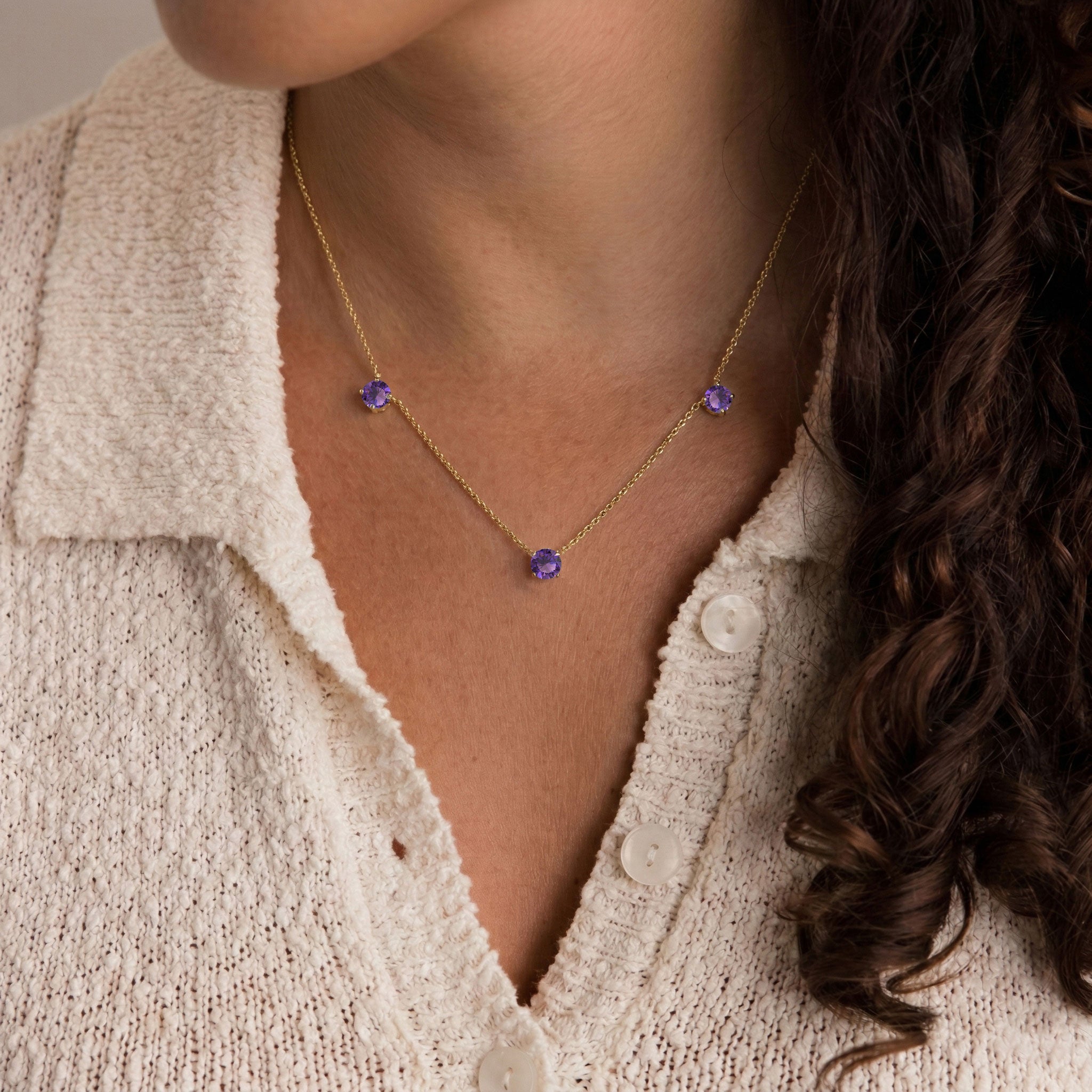 Romantic Amethyst jewelry necklace perfect for February birthday gifts.
