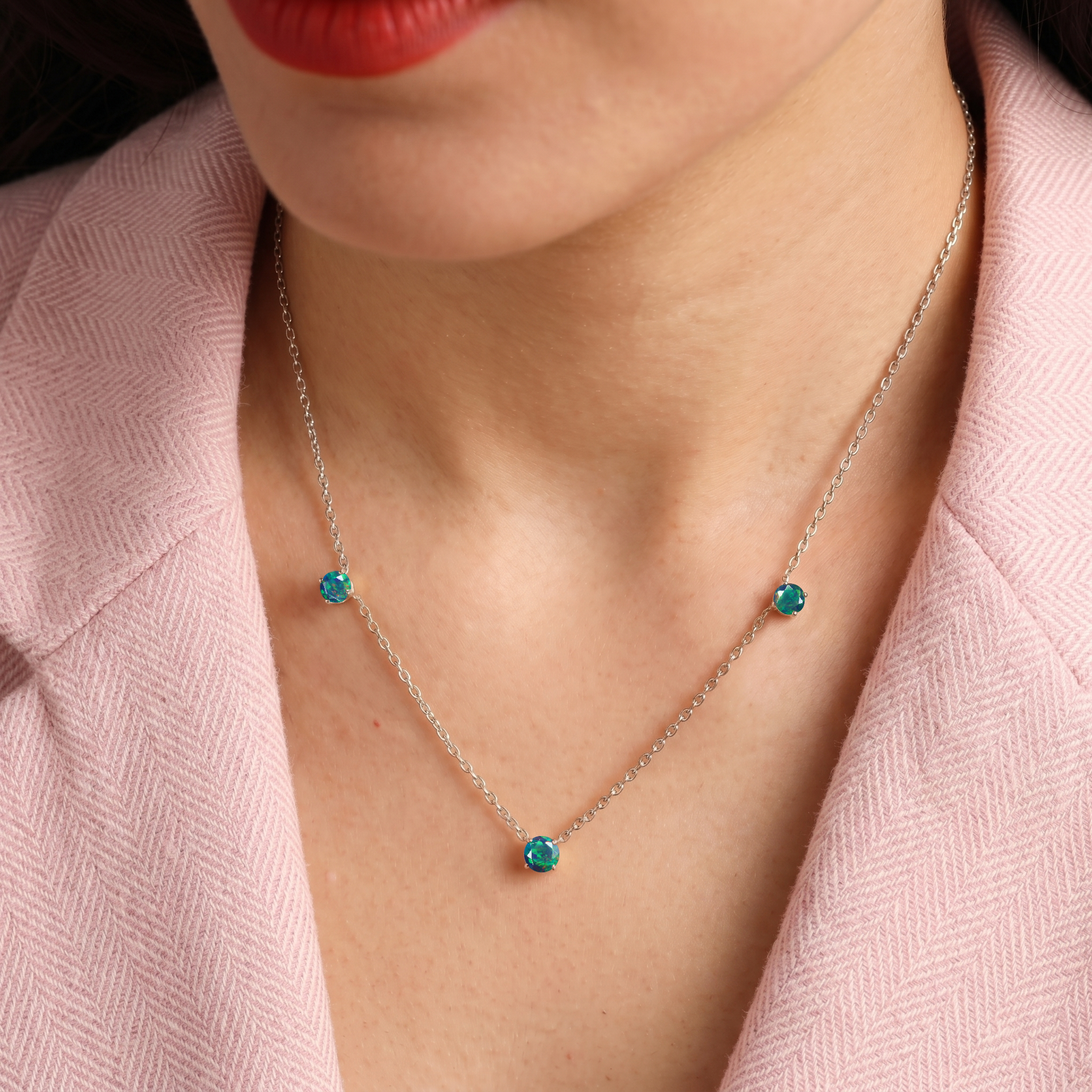 Minimalist Black Opal necklace perfect for everyday jewelry and elegant layering.
