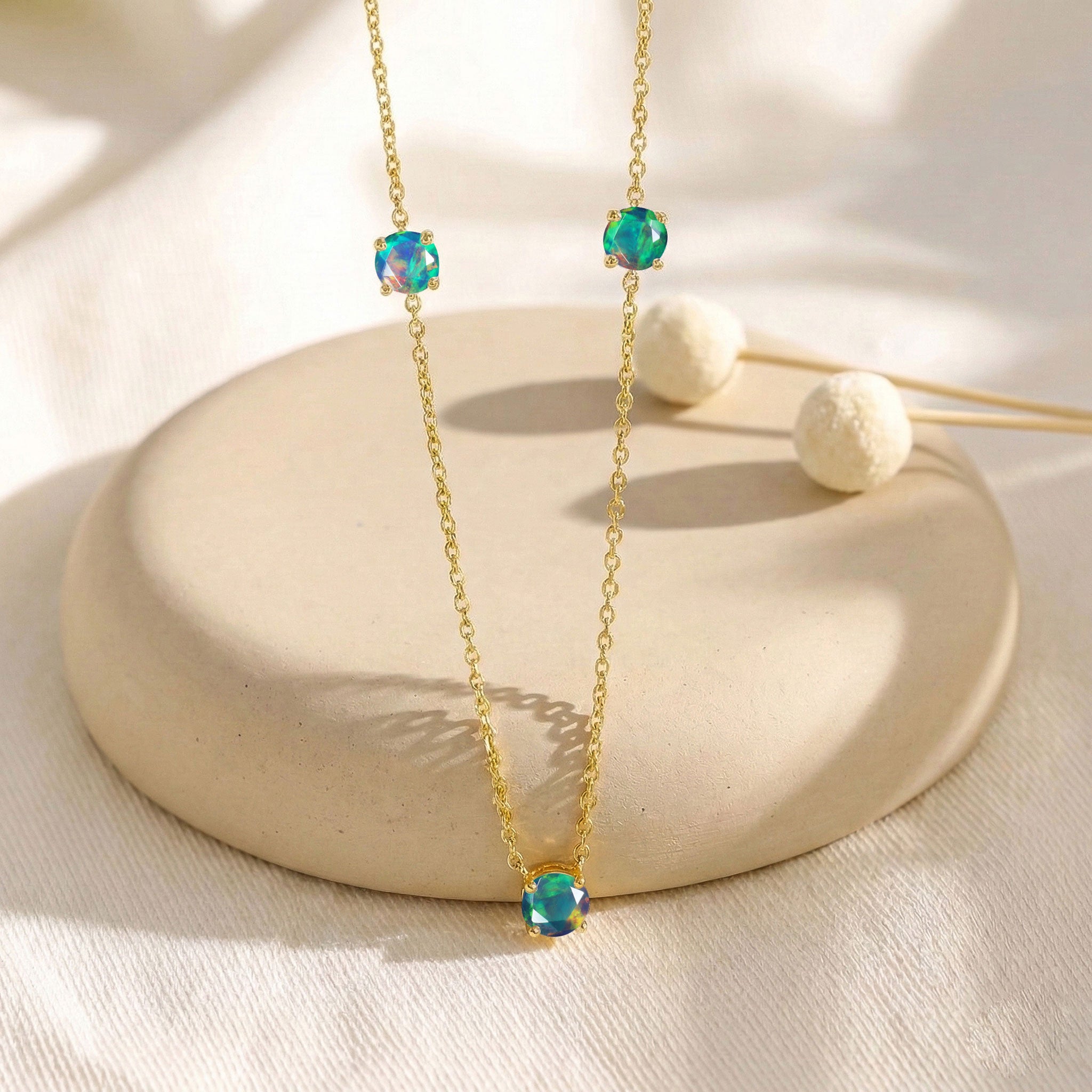 Modern Black Opal necklace designed for women who love unique gemstone jewelry."