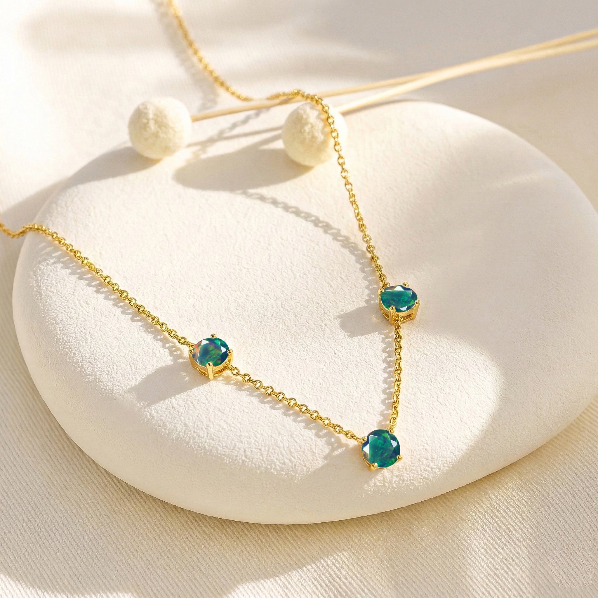 Colorful Black Opal necklace perfect for October birthstone jewelry gifts.
