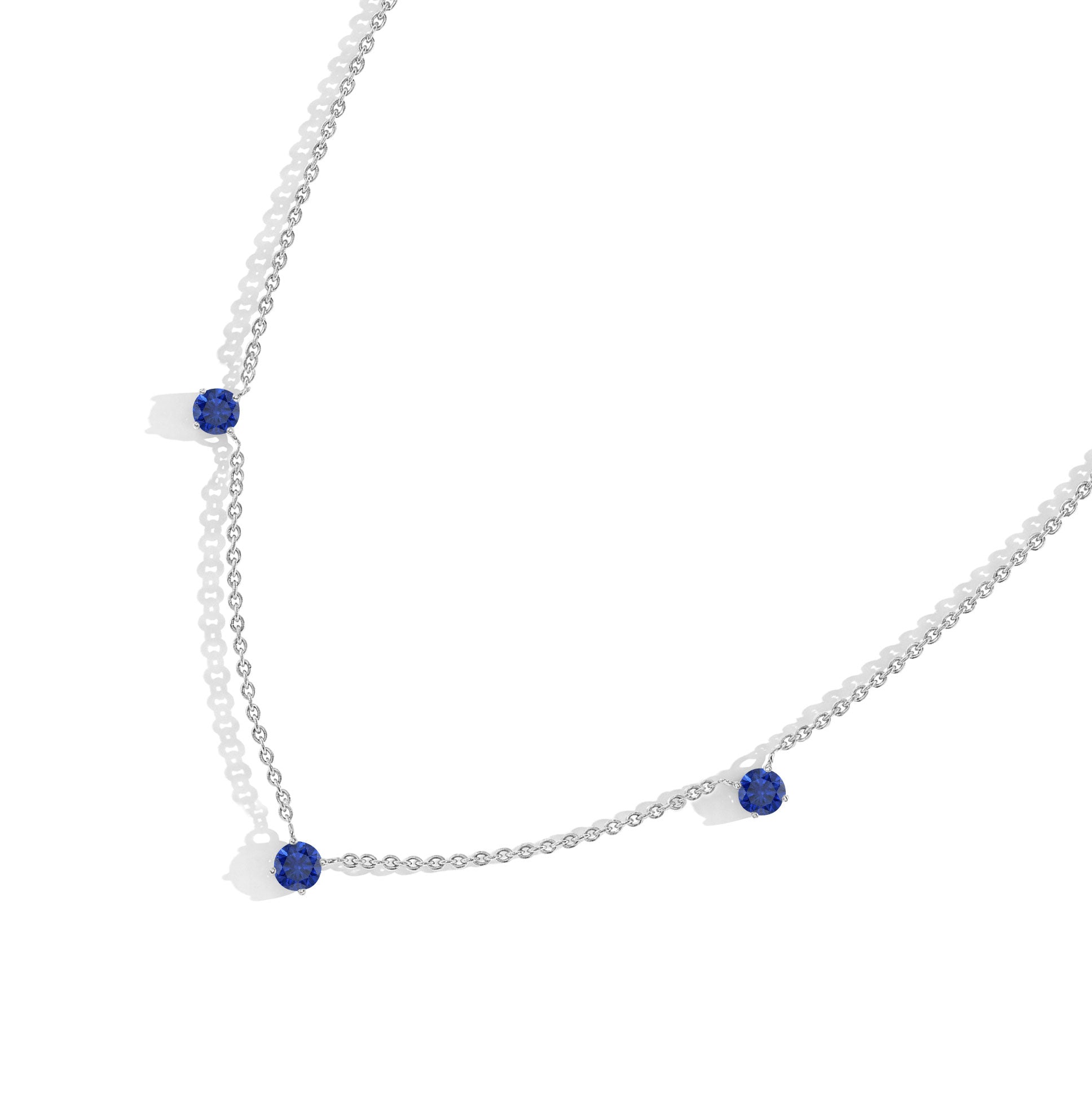 Delicate Blue Sapphire chain necklace with premium gemstone craftsmanship.
