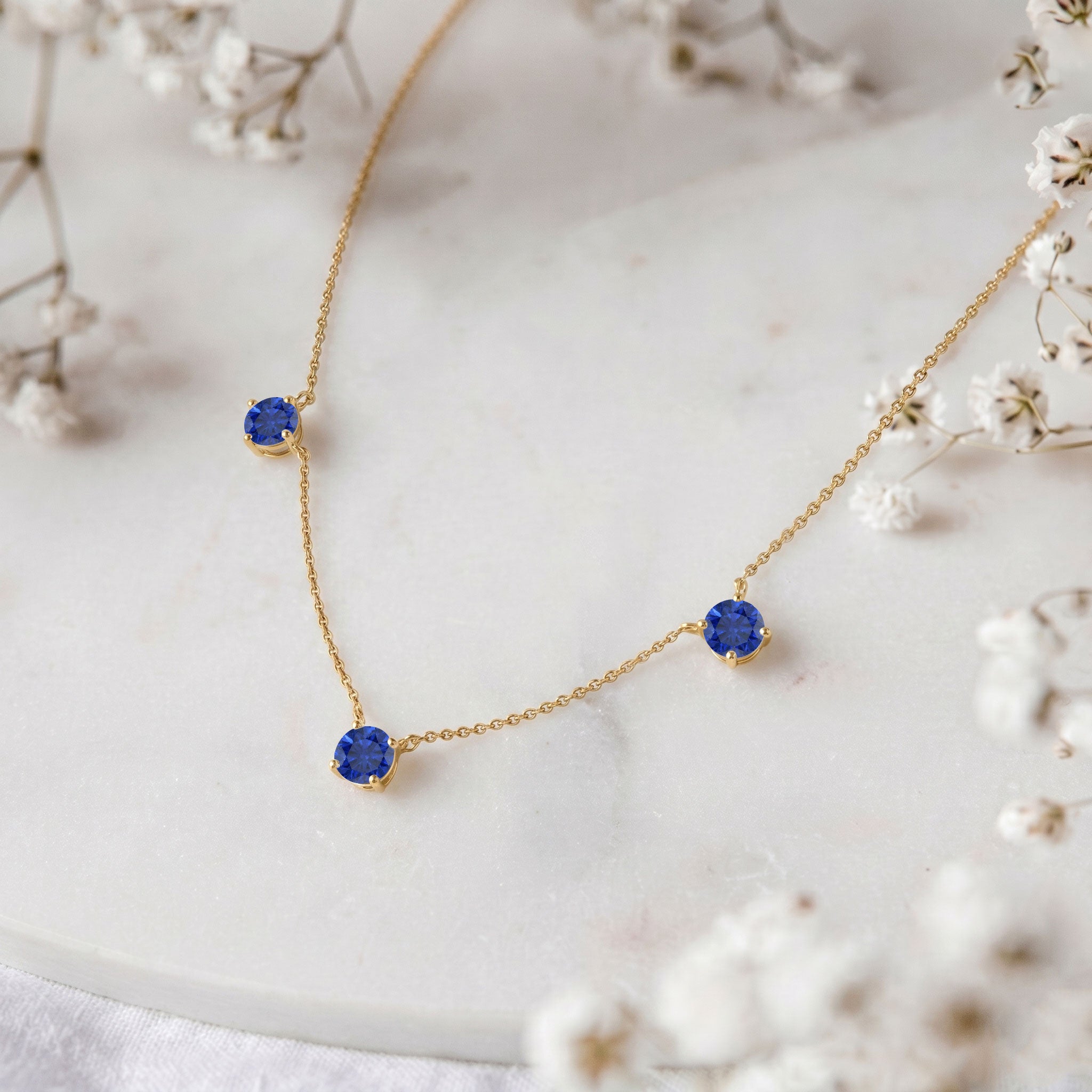 Dainty blue gemstone necklace perfect as a thoughtful gift for her.
