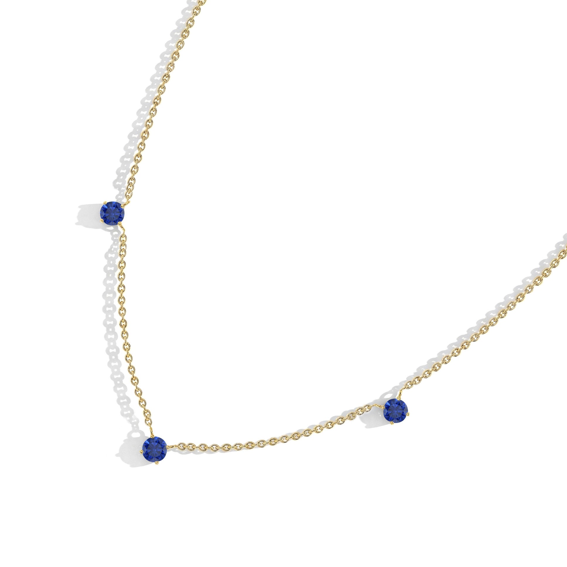 Modern Blue Sapphire necklace designed for women who love elegant gemstone jewelry."