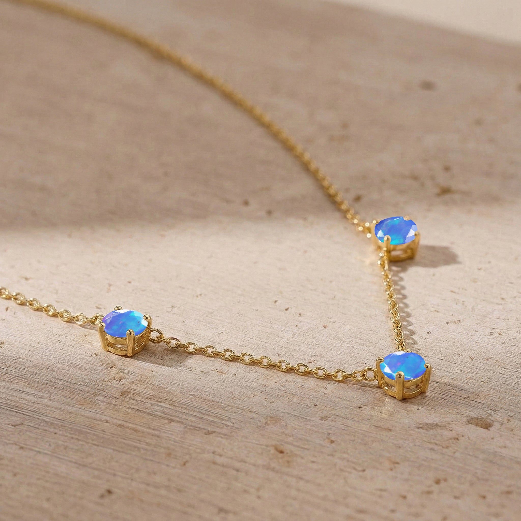 Dainty blue gemstone necklace perfect as a thoughtful gift for her.
