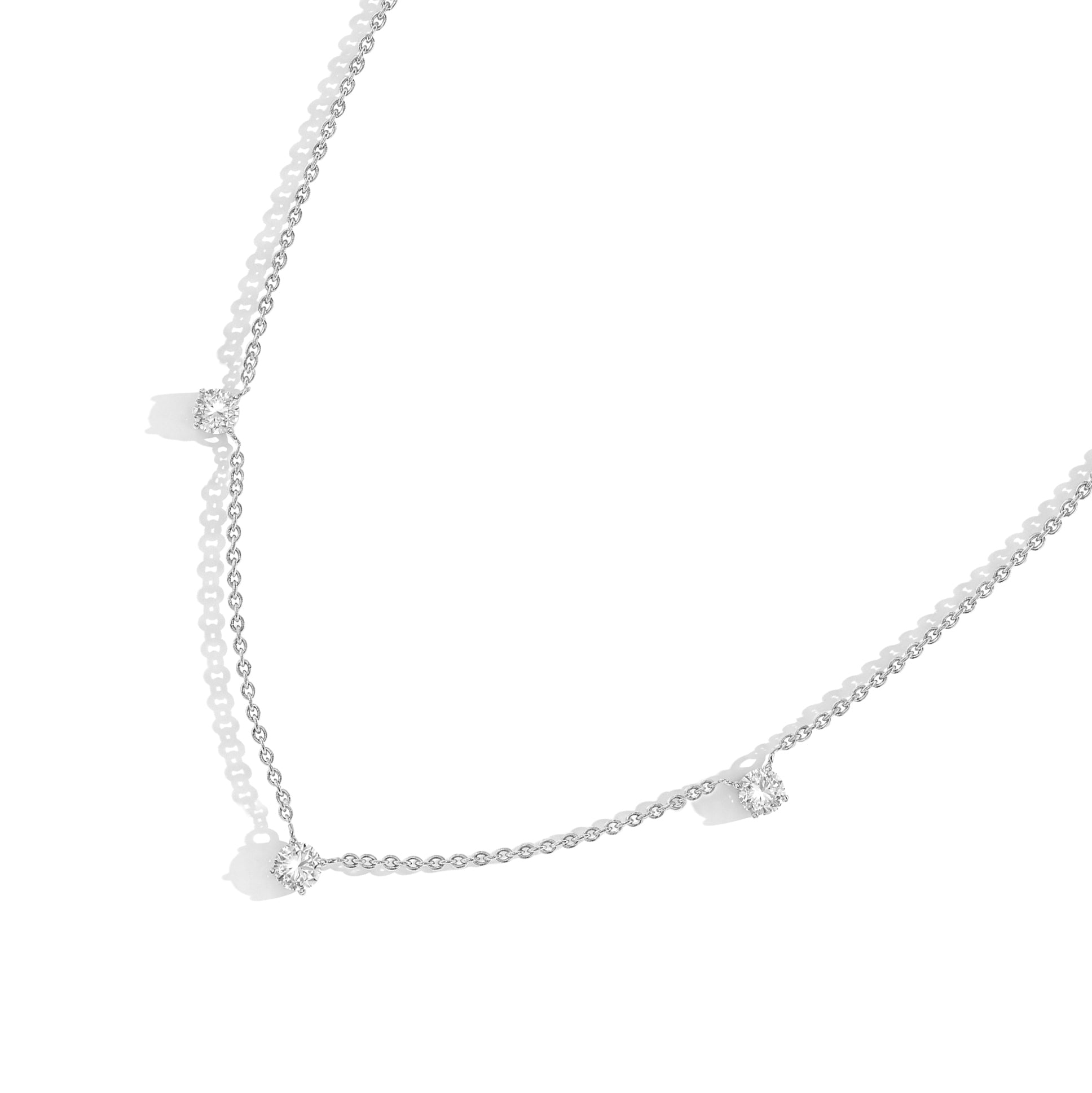 Handmade Moissanite jewelry necklace with elegant gemstone spacing.
