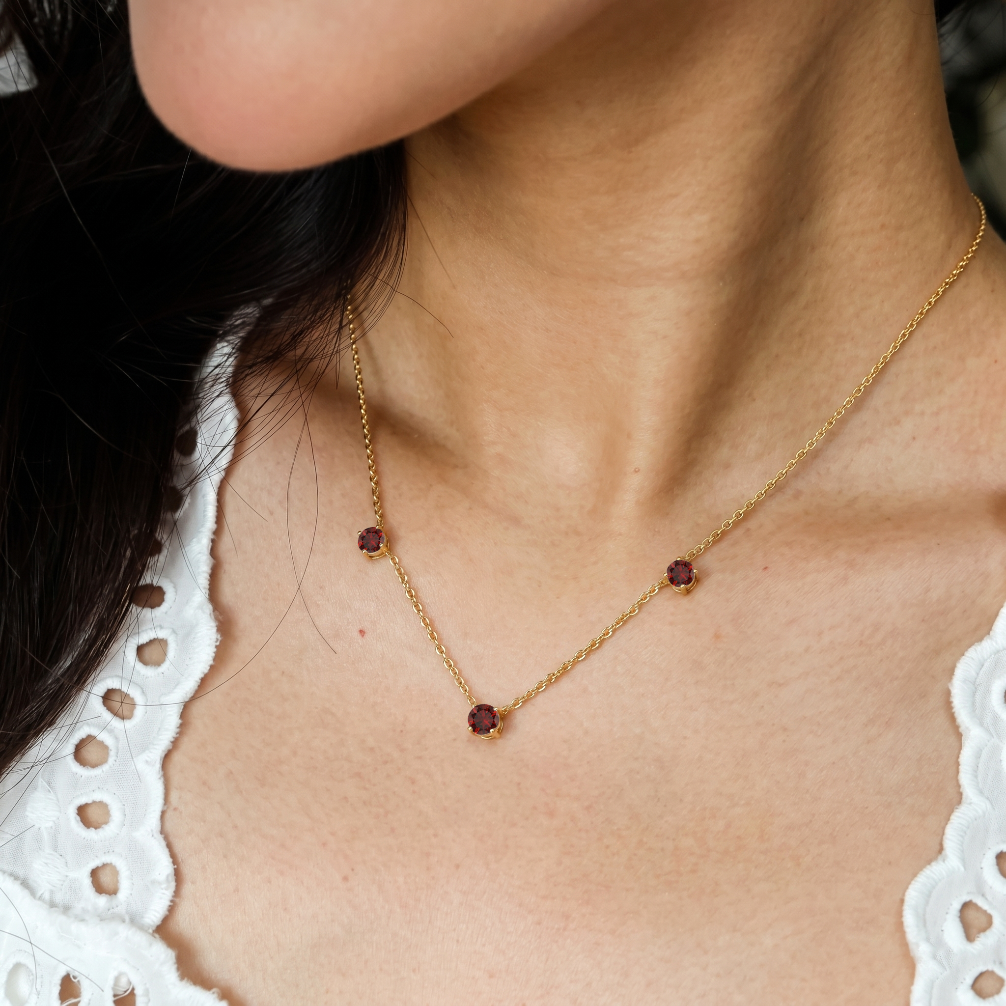 January birthstone Garnet necklace perfect for birthdays and meaningful gifts.

