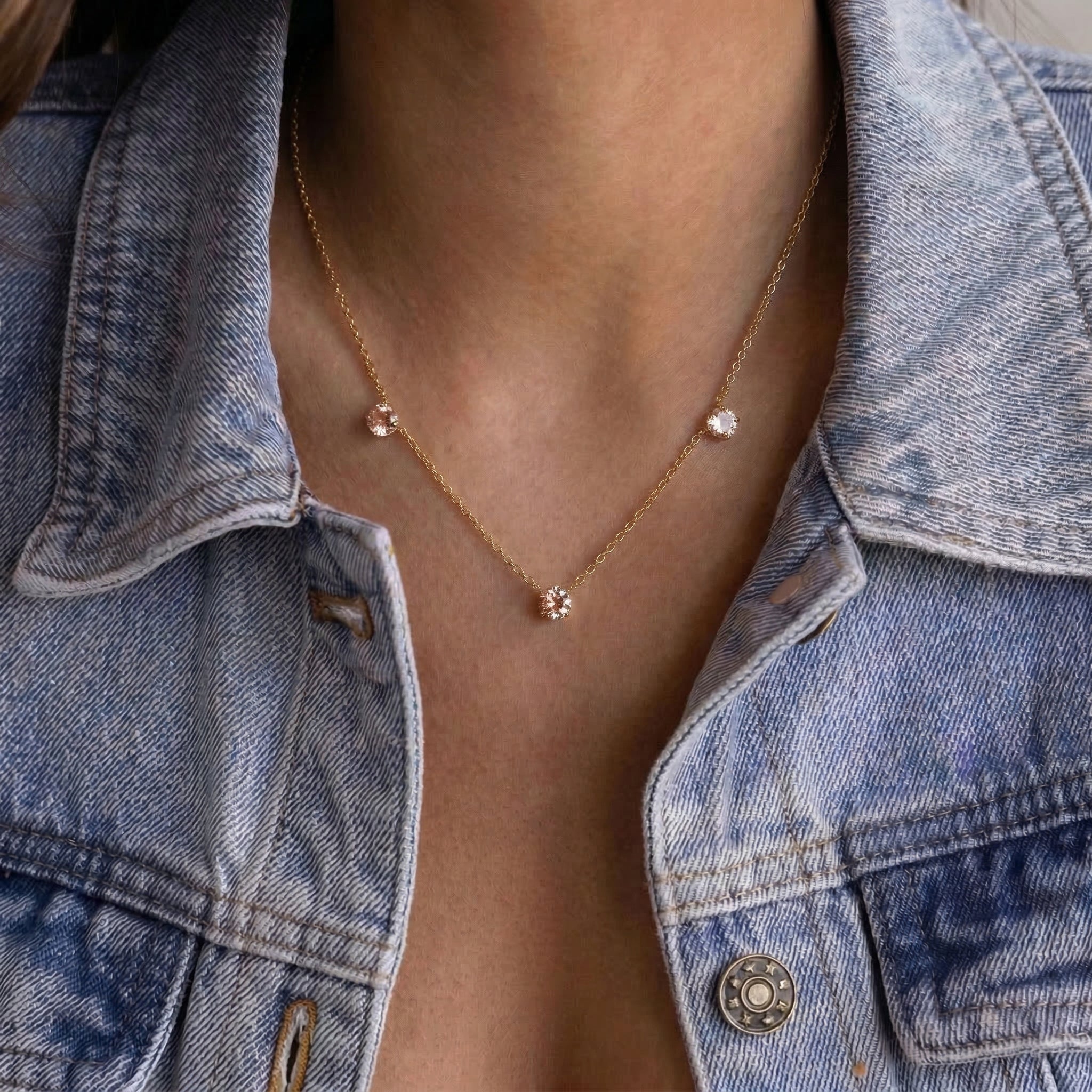 Pink Morganite Necklace in Sterling Silver for Everyday Elegance
