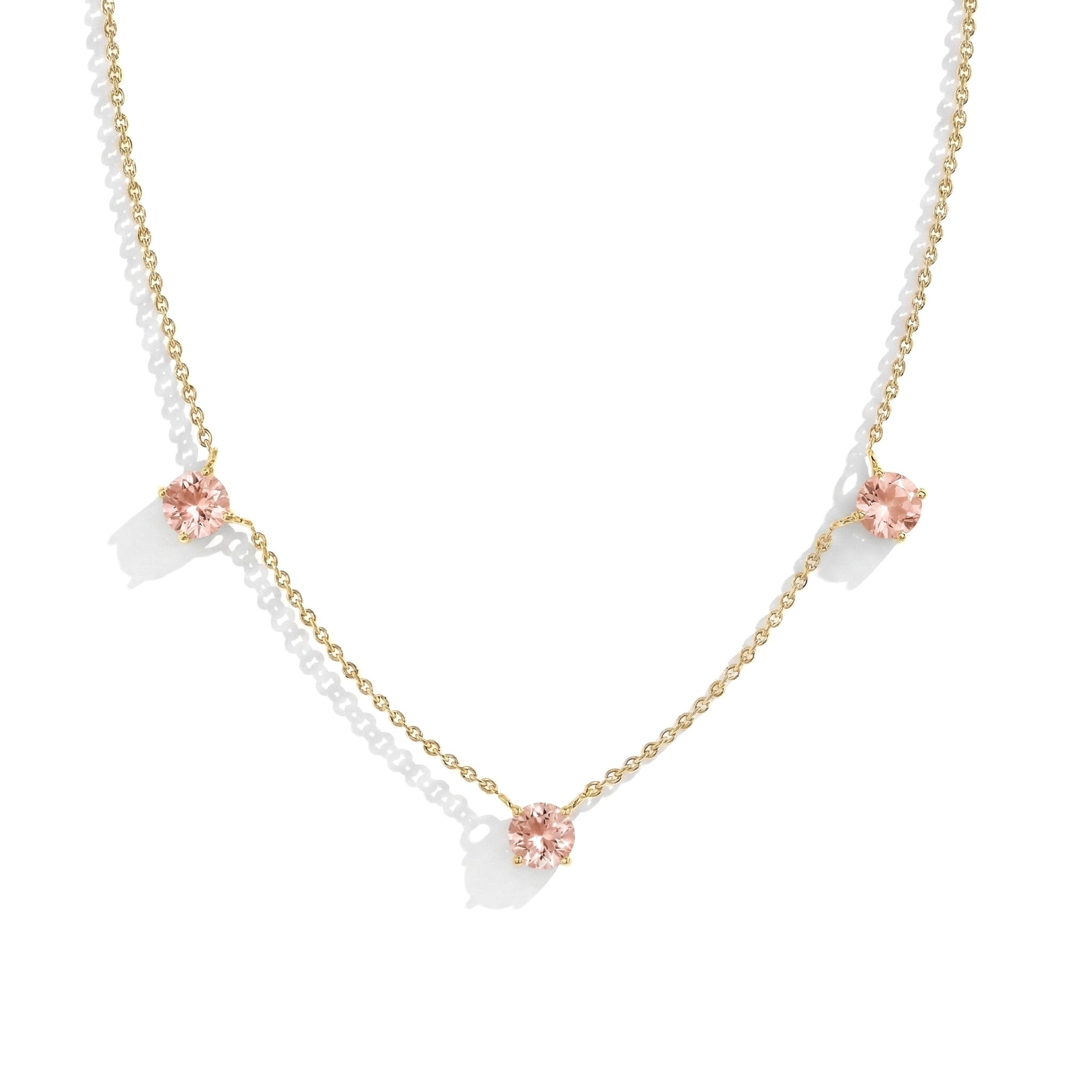 Modern Morganite Station Necklace with Elegant Fine Jewelry Design
