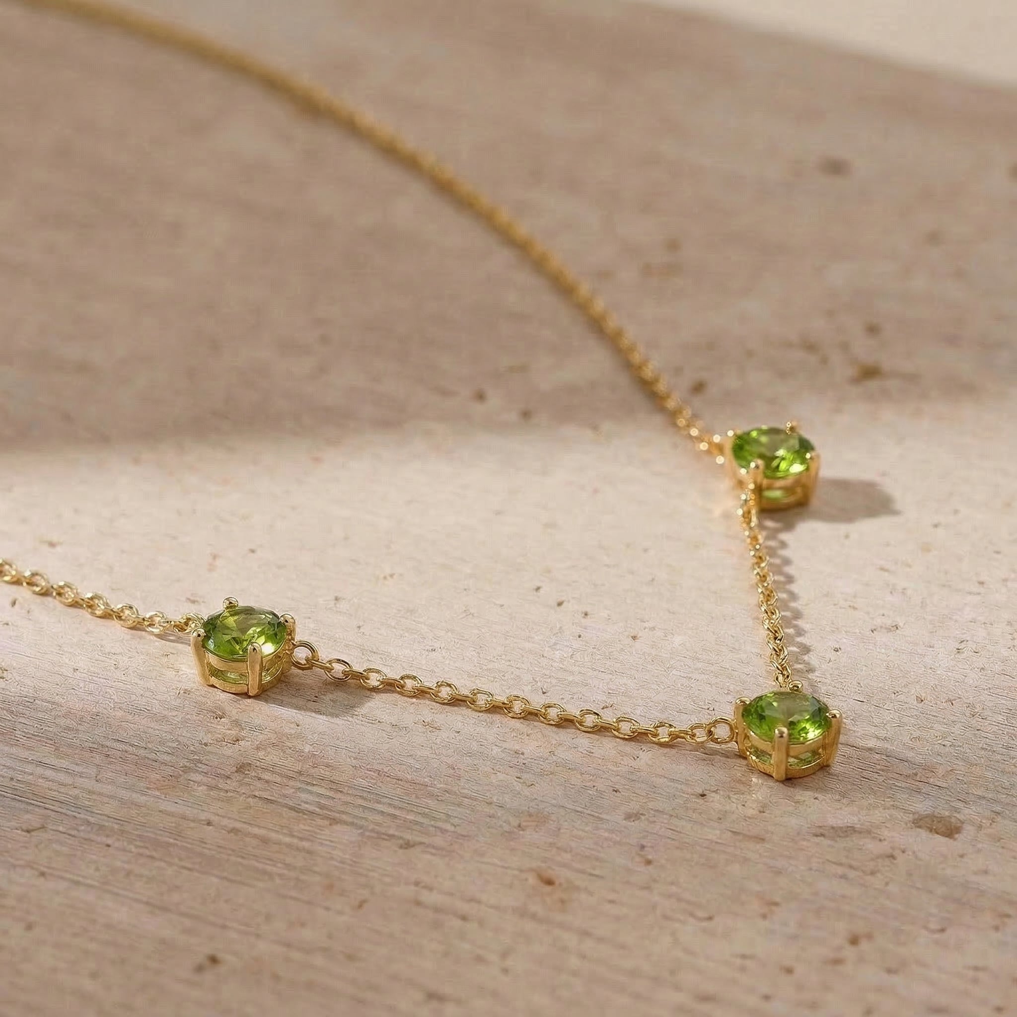 Delicate Peridot chain necklace featuring premium gemstone craftsmanship.
