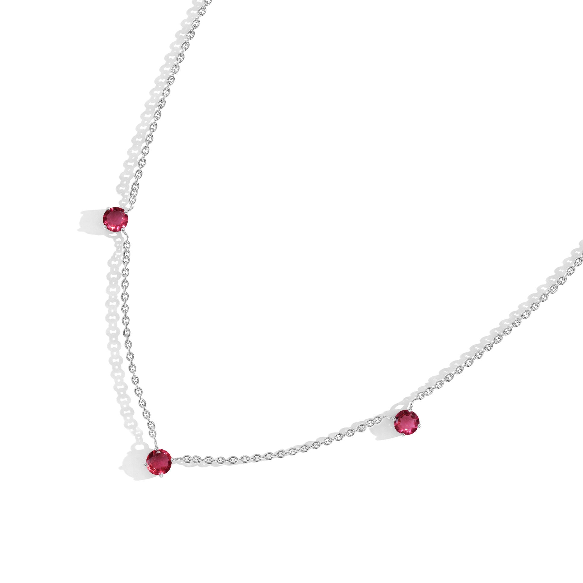 Delicate Pink Tourmaline chain necklace featuring premium gemstone craftsmanship.
