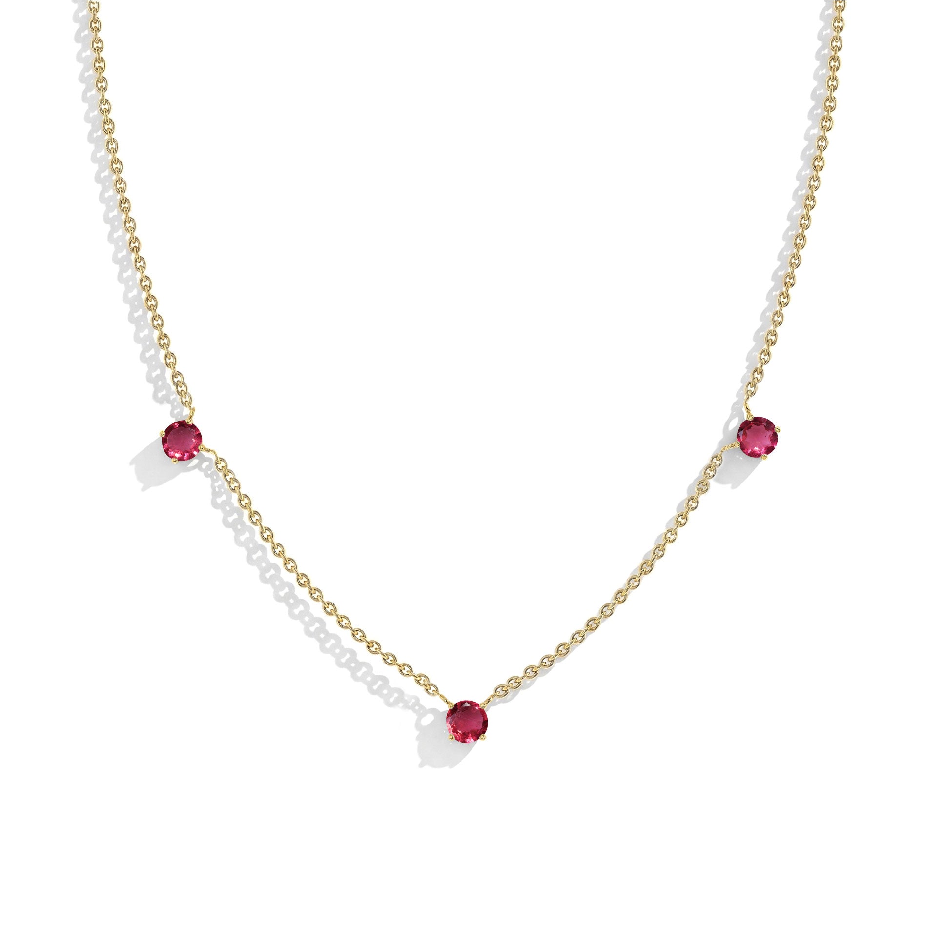 Lightweight sterling silver Pink Tourmaline necklace for daily wear and layering.
