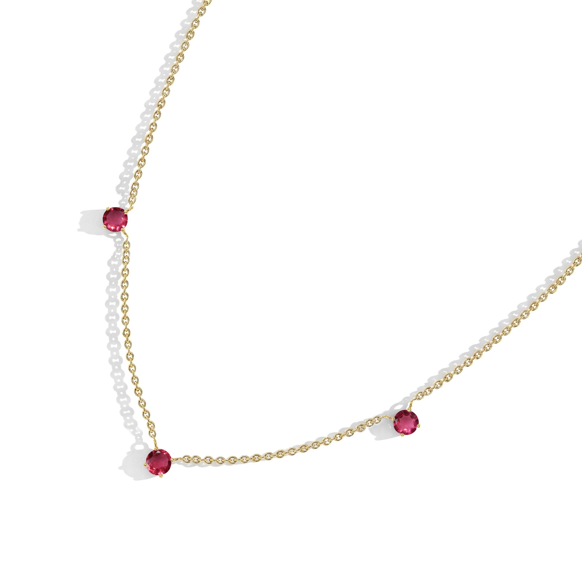 October birthstone jewelry gift featuring a timeless Pink Tourmaline necklace design.
