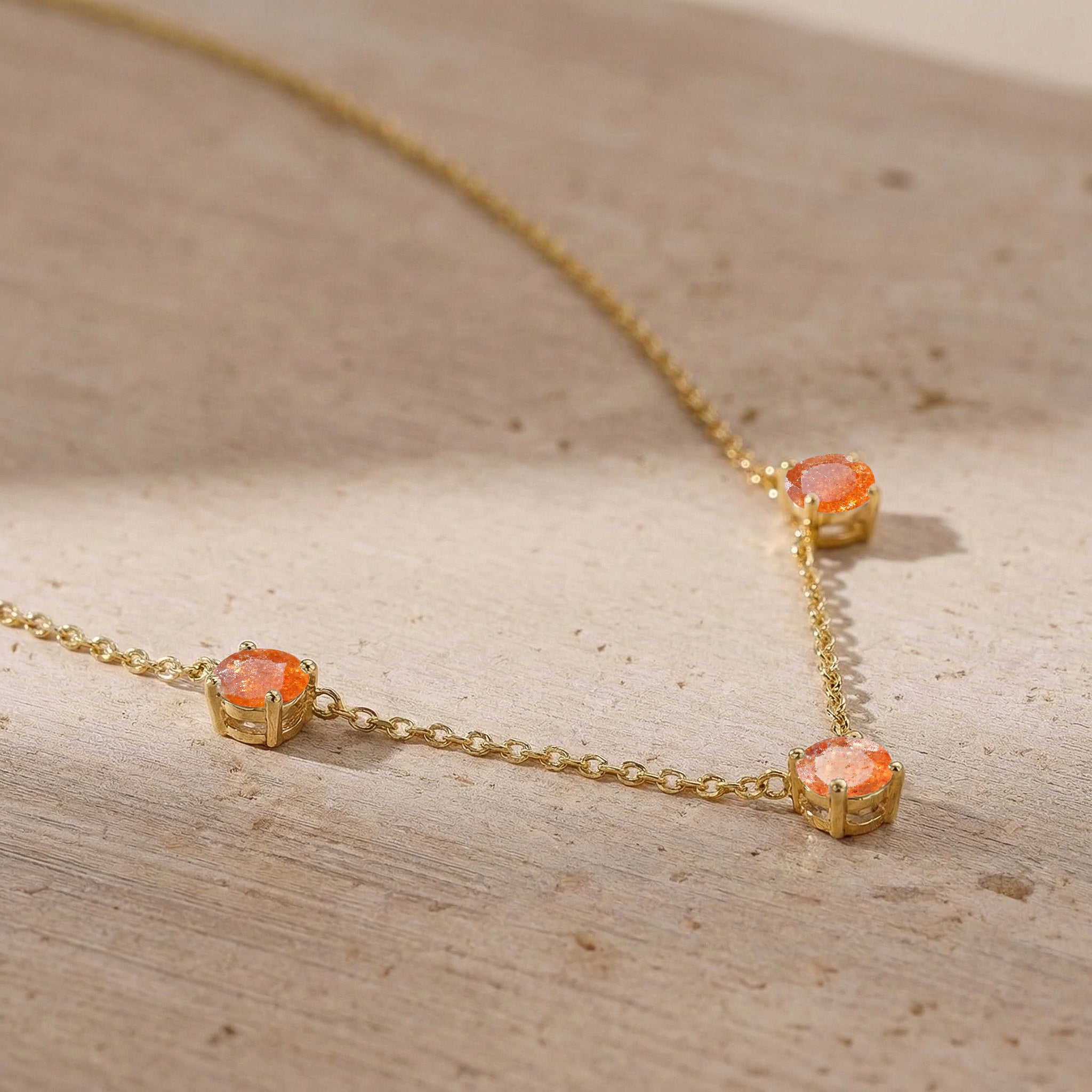 Natural Sunstone necklace perfect for birthdays, anniversaries, and special occasions.
